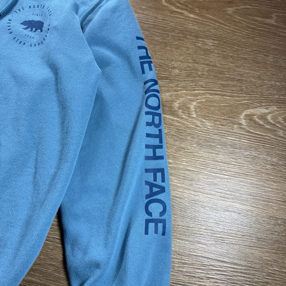 The North Face Hoodie Men's S Blue Pullover Sweatshirt Logo Graphic Cotton Blend - Picture 8 of 14